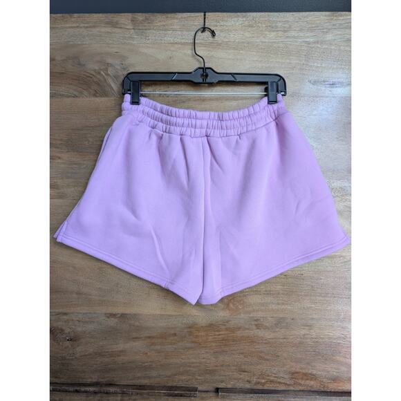 Comfrt Sweat Shorts Womens Large Purple Elastic Waist Drawstring Athletic Fit - Picture 2 of 3